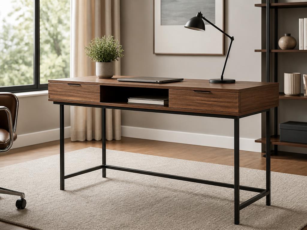 Mesa de Escritório Nexo em nogueira