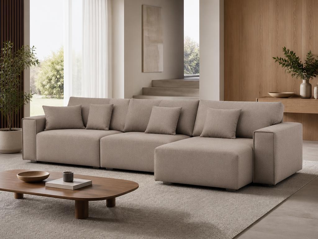 Sofá Modular Lume em tecido taupe