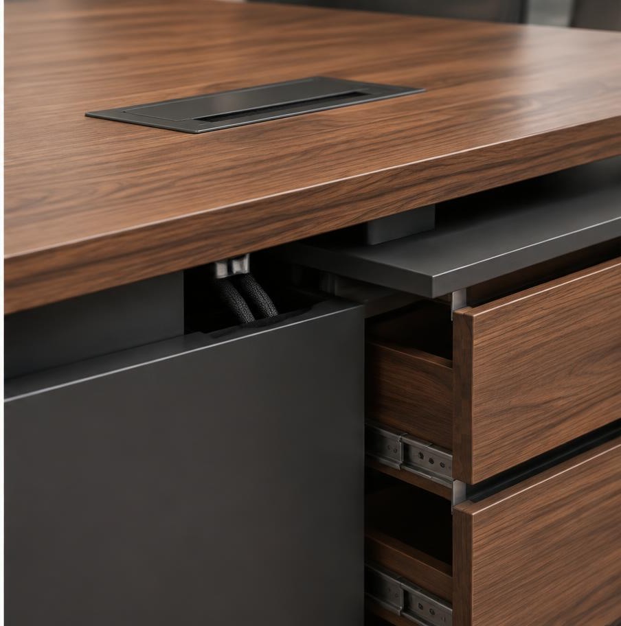 Mesa Executiva — detalhe de acabamento