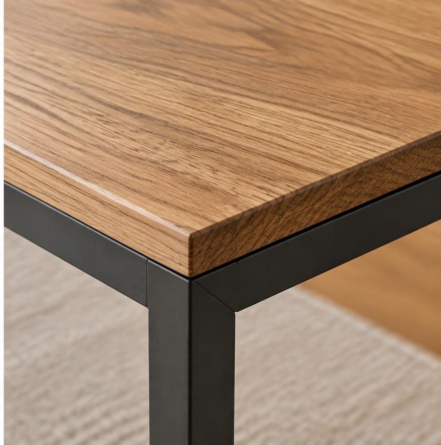Mesa Office — detalhe de acabamento