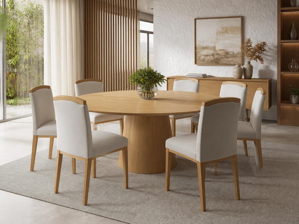 Mesa de Jantar Aurora com seis cadeiras